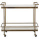 Contardi White / Rustic Bronze Outdoor Bar Cart